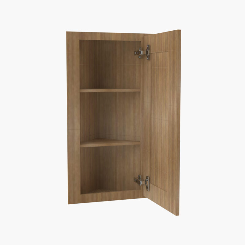 AR-AW42 Single Door Cabinets 42 Inch Wall Angle Corner Cabinet | Woodland Brown Shaker