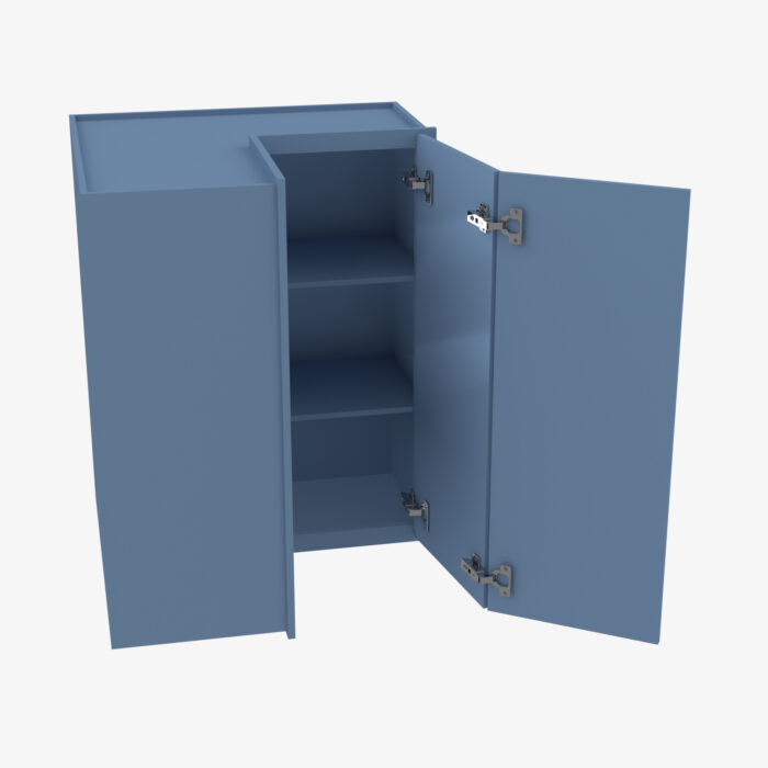 AX-WSQ2442 24 Inch Easy Reach Wall Corner Cabinet | XTerra Blue Shaker