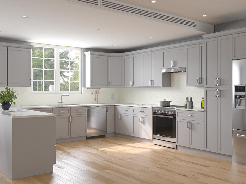 Lait Grey Shaker Kitchen Cabinet Collection