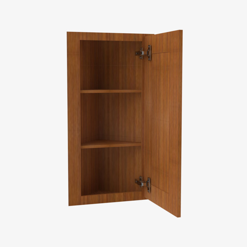 PR-AW42 Single Door Cabinets 42 Inch Wall Angle Corner Cabinet | Petit Brown