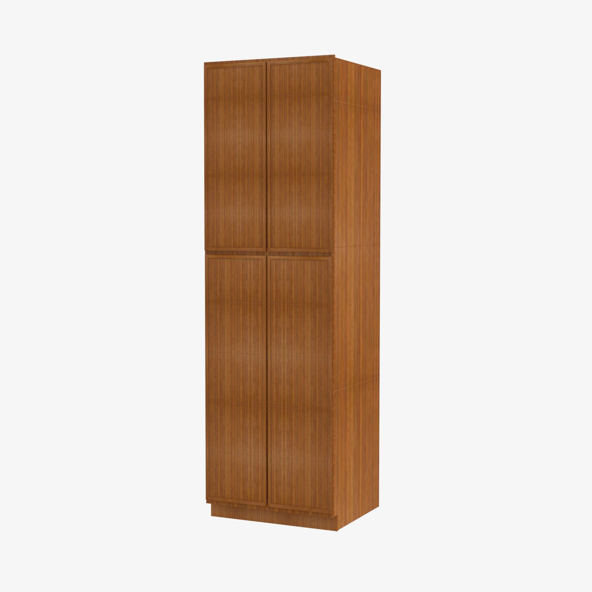 PR-WP2496B Four Door 24 Inch Tall Wall Pantry Cabinet with Butt Doors | Petit Brown