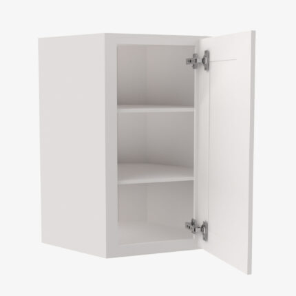 PW-WDC274215 Single Door Cabinets 27 Inch Wall Diagonal Corner Cabinet | Petit White