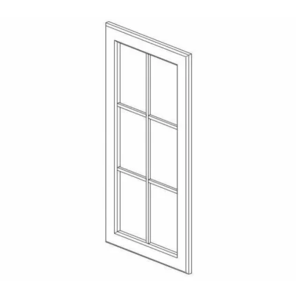 GW-W2430BMGD Wall Glass Door with Mullion and Clear Glass | TSG Forevermark Gramercy White