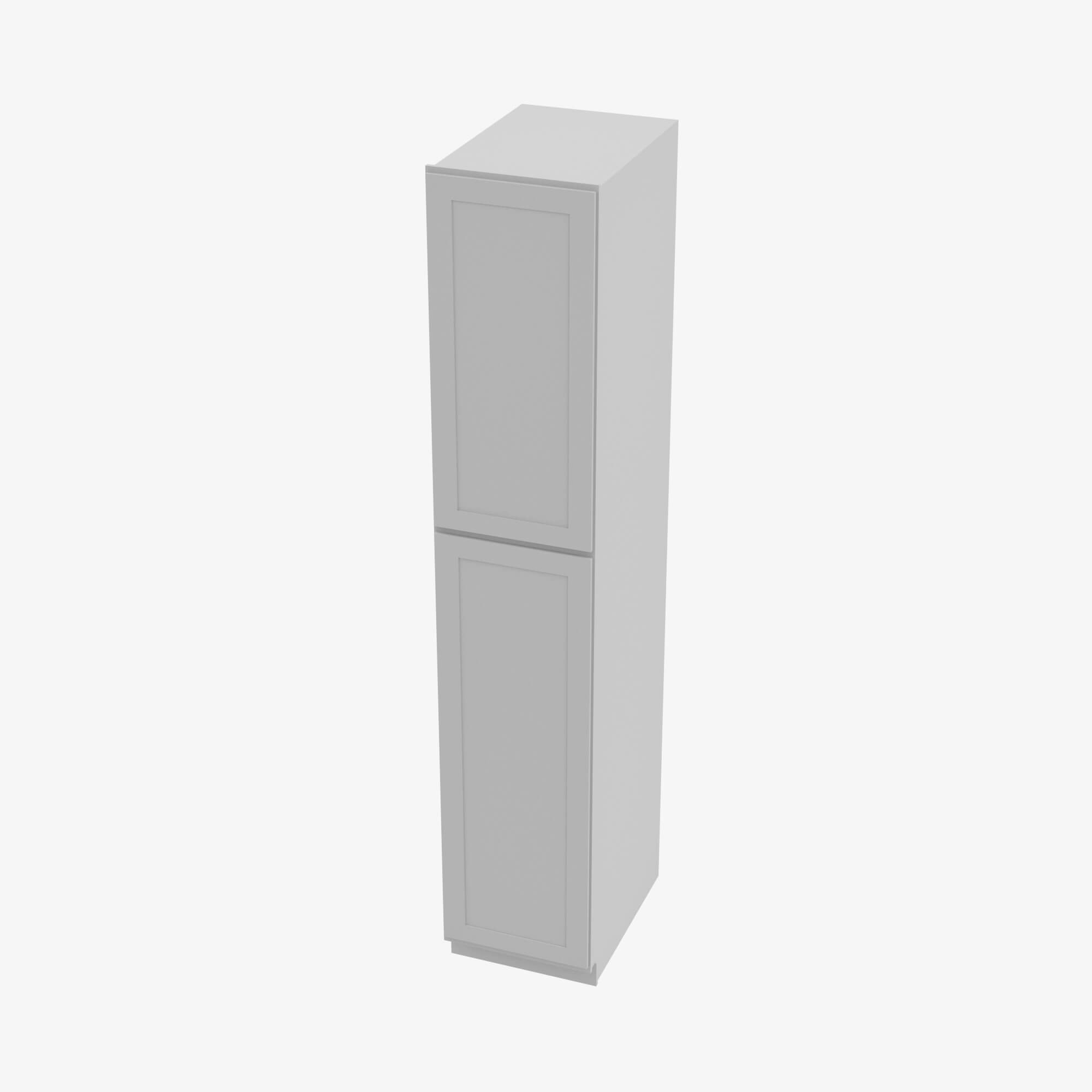 AB-WP1584 Double Door 15 Inch Tall Wall Pantry Cabinet | Lait Grey Shaker