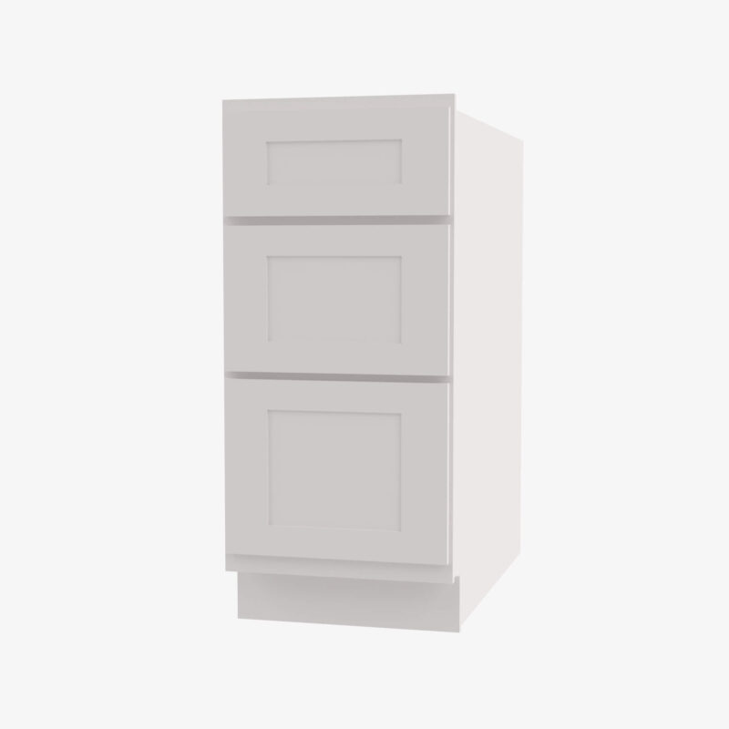 AW-DB18 3 18 Inch 3 Drawer Pack Base Cabinet | Ice White Shaker