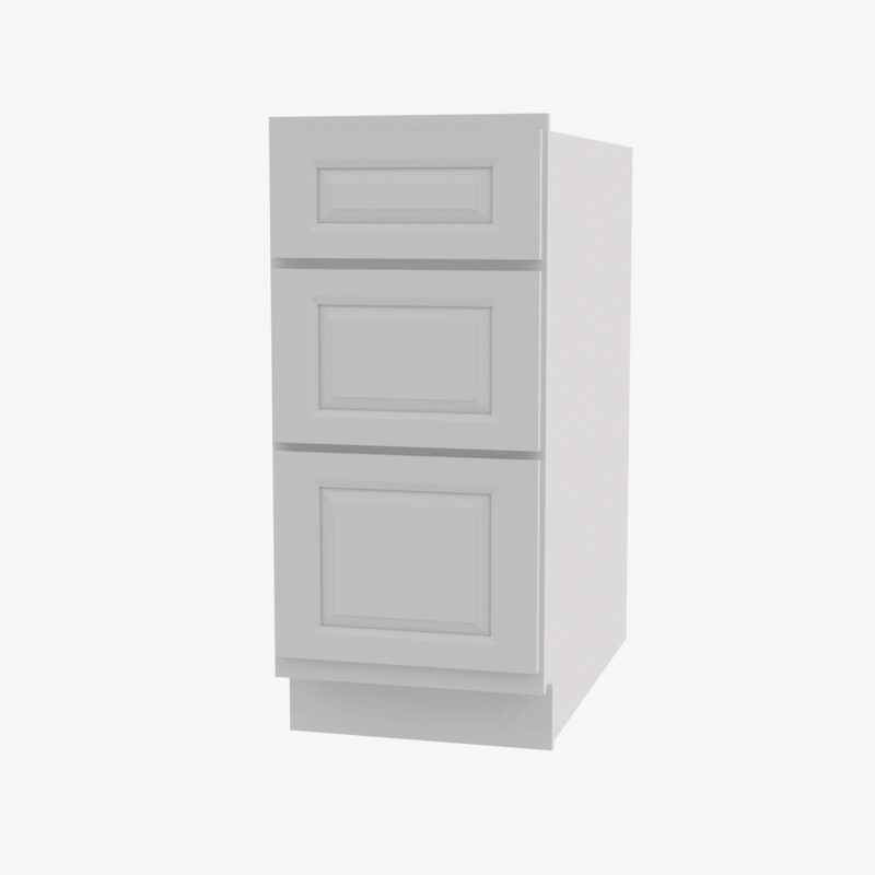 GW-DB12 3 12 Inch 3 Drawer Pack Base Cabinet | Gramercy White