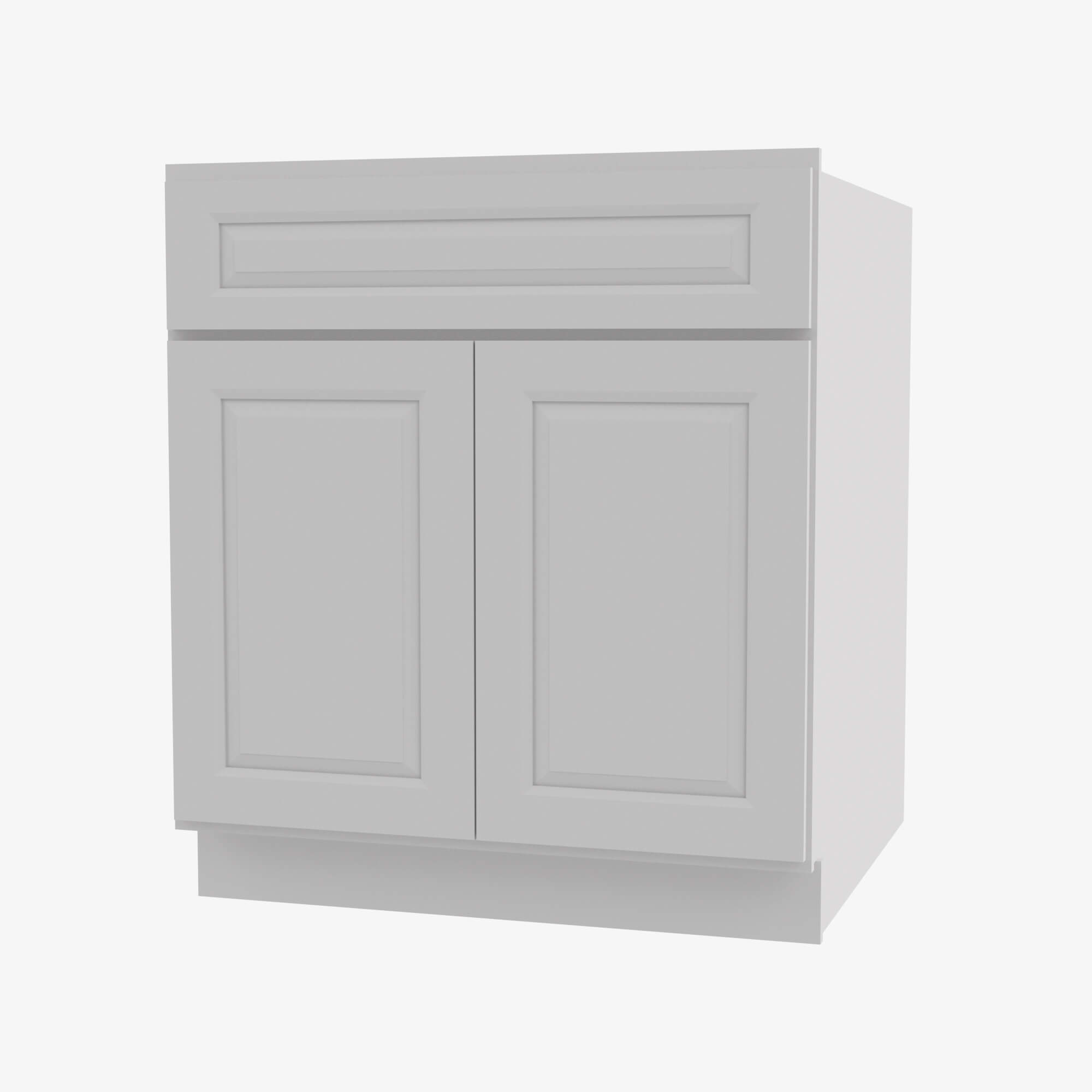 GW-S2421B-34-1/2 Double Door 24 Inch Sink Base Vanity with Drawers | Gramercy White