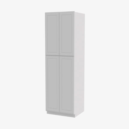 GW-WP2484B Four Door 24 Inch Tall Wall Pantry Cabinet with Butt Doors | Gramercy White