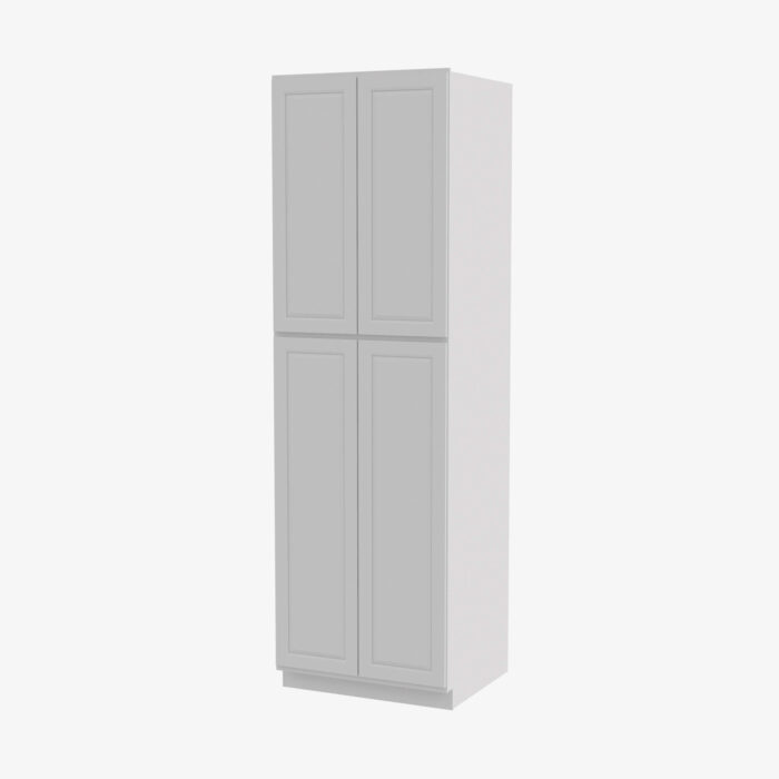 GW-WP2484B Four Door 24 Inch Tall Wall Pantry Cabinet with Butt Doors | Gramercy White