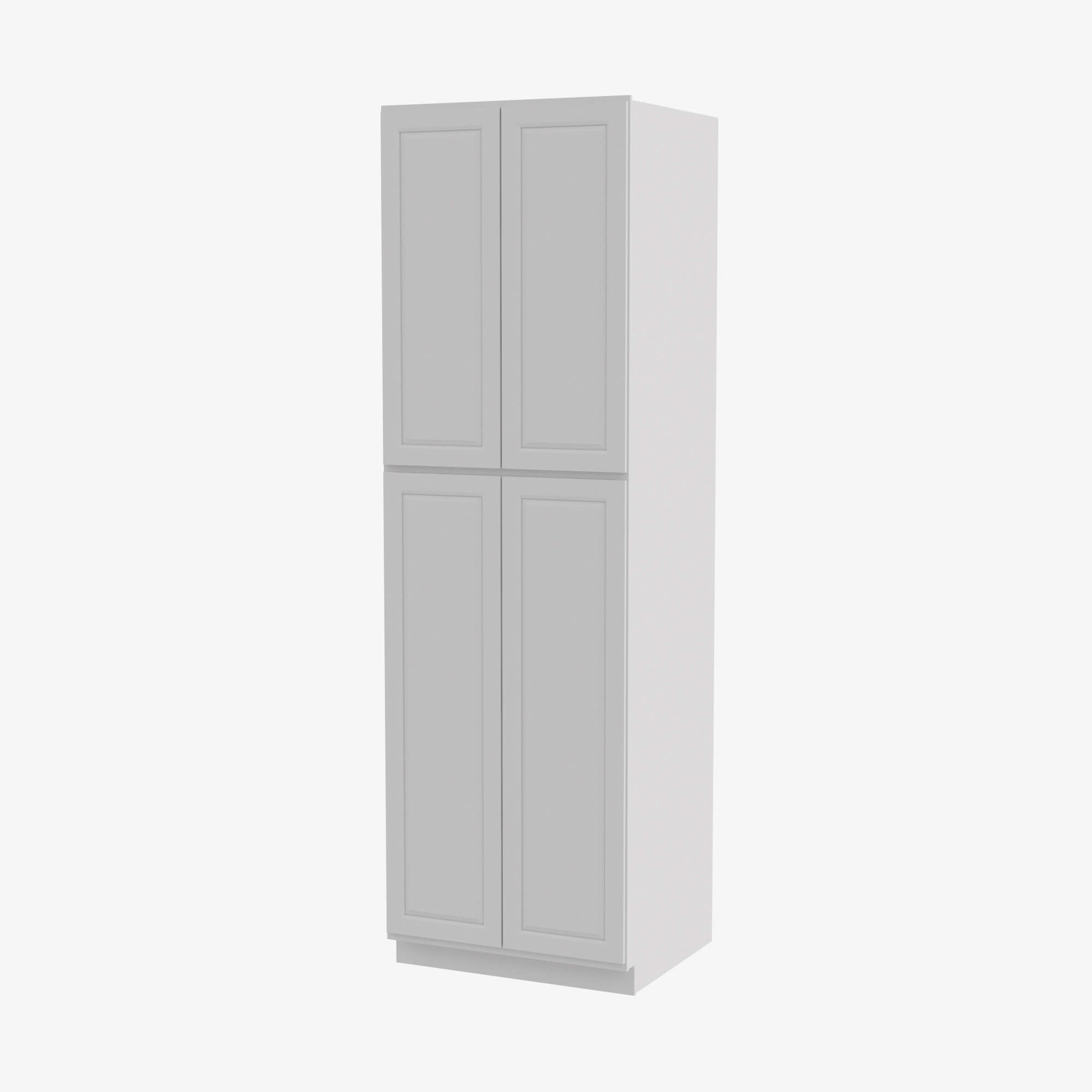 GW-WP2484B Four Door 24 Inch Tall Wall Pantry Cabinet with Butt Doors | Gramercy White