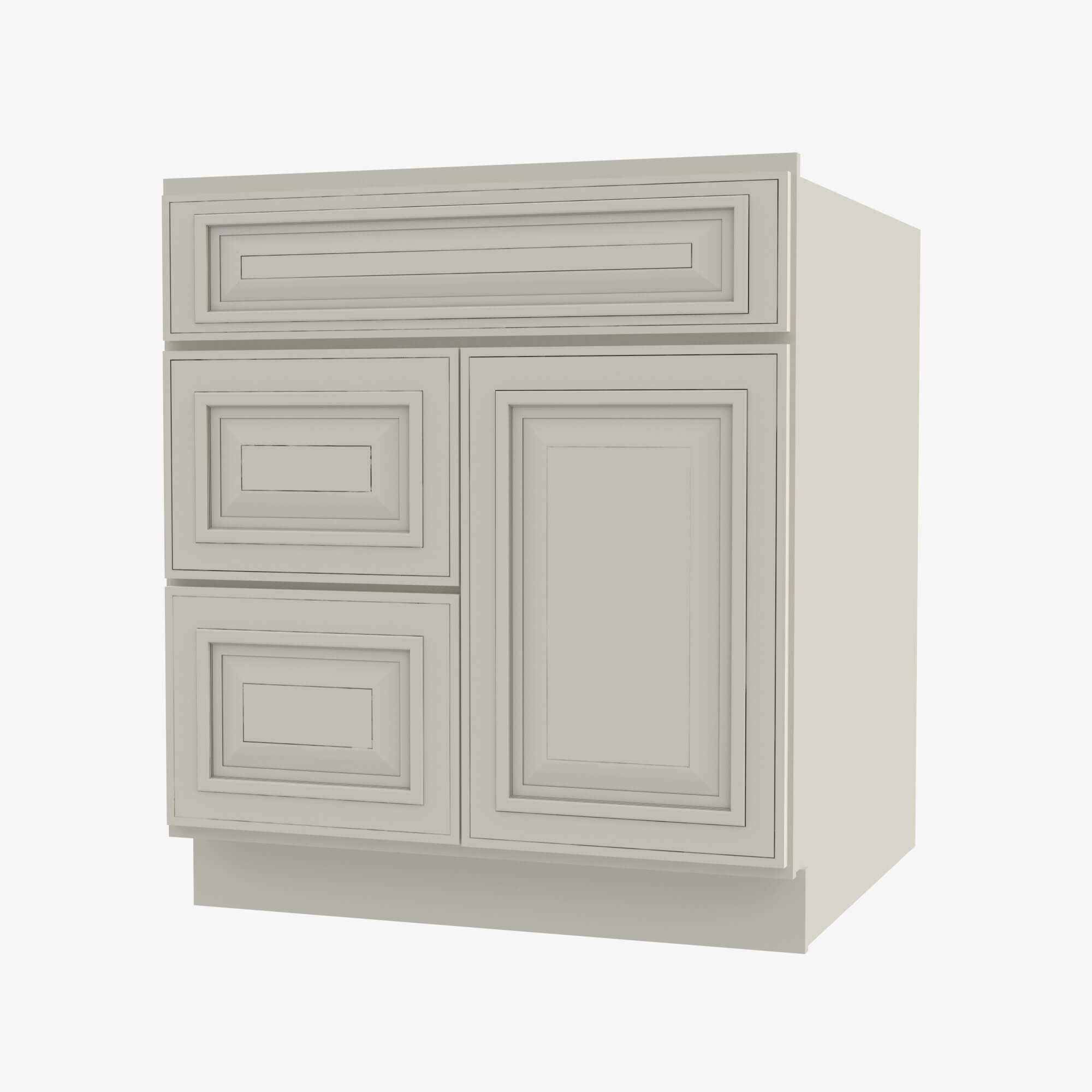 SL-S3021DL-34-1/2 Single Door Cabinets 30 Inch Combo Vanity with Left Drawer | Signature Pearl