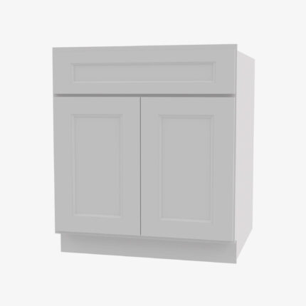 TW-S2421B-34-1/2 Double Door 24 Inch Sink Base Vanity with Drawers | Uptown White