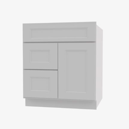 TW-S3621BDL-34-1/2 Double Door 36 Inch Sink Base Combo Vanity with Left Drawer | Uptown White