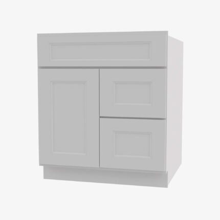 TW-S3621BDR-34-1/2 Double Door 36 Inch Sink Base Combo Vanity with Right Drawer | Uptown White