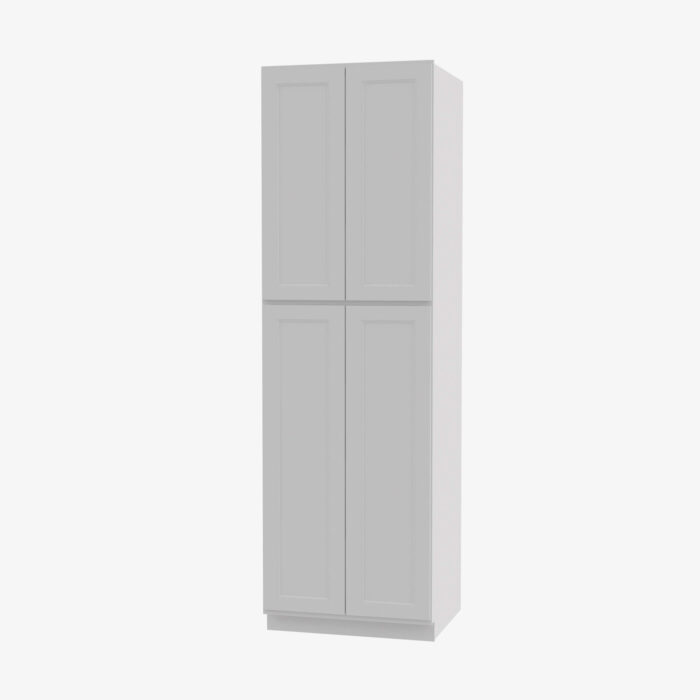 TW-WP2484B Four Door 24 Inch Tall Wall Pantry Cabinet with Butt Doors | Uptown White