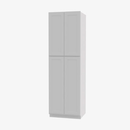 TW-WP2490B Four Door 24 Inch Tall Wall Pantry Cabinet with Butt Doors | Uptown White