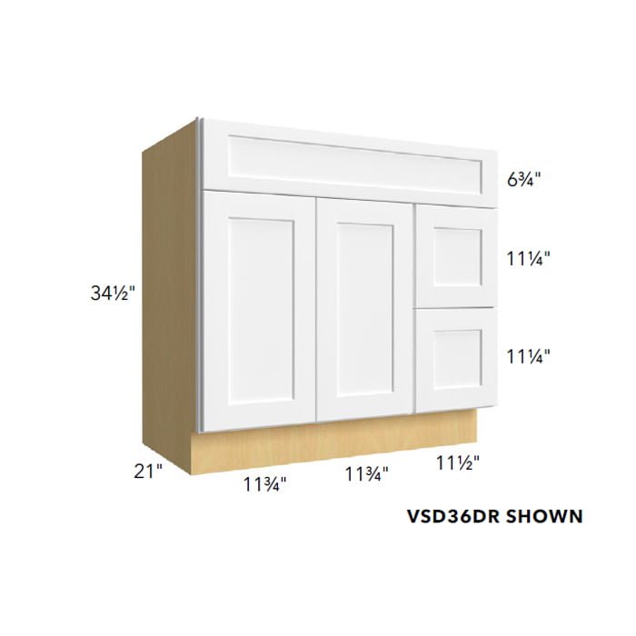 Fabuwood Value Premium Hallmark Frost Vanity Sink & Drawer Combo Cabinet - VPHF-VSD36DL