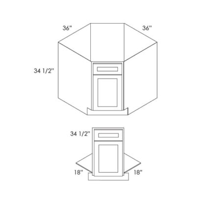 House of Cabinet Slate Raised Shaker -  BDCF36K-FL