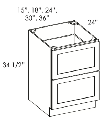 Forevermark AR-2DB36 2 36 Inch 2 Drawer Pack Base Cabinet