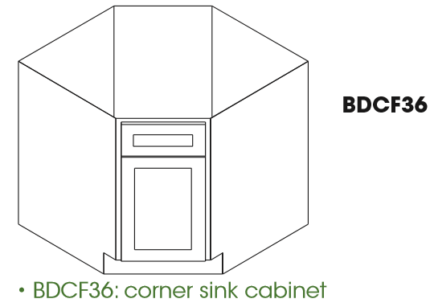 Forevermark PD-BDCF36 Single Door Cabinets 36 Inch Base Diagonal Corner Sink & Cabinets Cabinet