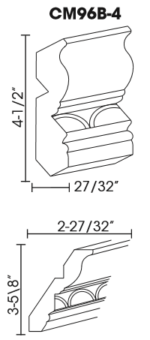 Forevermark SL-CM96B-4 Crown Molding with Egg and Dart Detail