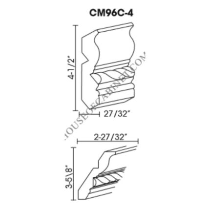 Forevermark PW-CM96C-4 Crown Molding with Rope Detail