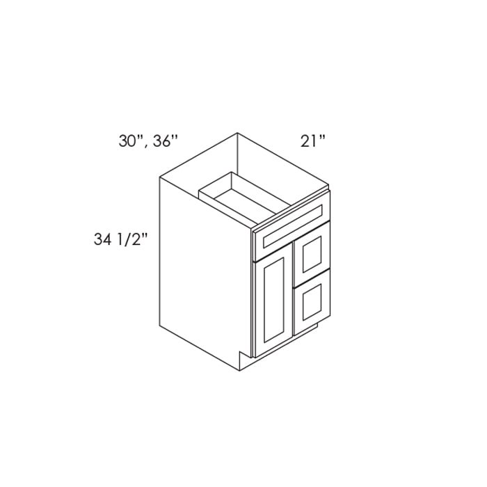 House of Cabinet Slate Raised Shaker - S3621BDR-34