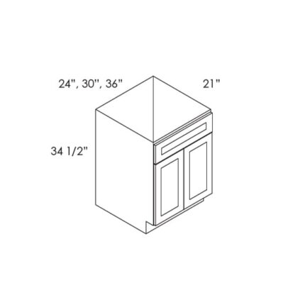 House of Cabinet Slate Raised Shaker - S3021B-34-1/2