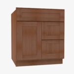 AR-S3021DR-34-1/2 Single Door Cabinets 30 Inch Combo Vanity with Right Drawer | Woodland Brown Shaker - Image 2