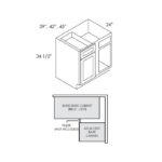 Unfinished Shaker Kitchen Cabinet RTA White Shaker -  BBLC39/ 42-36”W | Base Blind Corner Cabinets