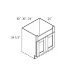 Unfinished Shaker Kitchen Cabinet RTA White Shaker - FSB33B | Farmhouse Sink Base Cabinet