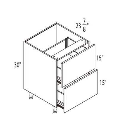 Yellow Oak Frameless Cabinets  2 Drawer Pack - YO-DB36-2