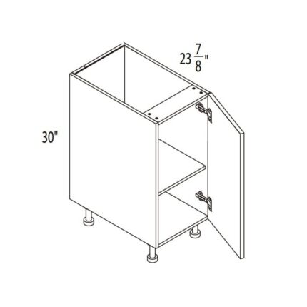 Yellow Oak Frameless Cabinets  Full Height Base Cabinet - YO-B24FD