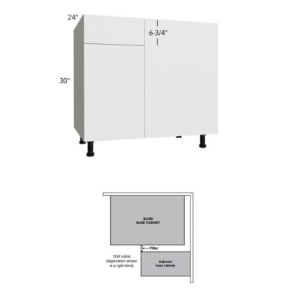 Fabuwood Illume Catalina Bianco Gloss Trash Can Tray Kitchen Cabinet - ICBG-BLB39/42