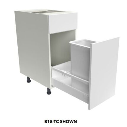 Fabuwood Illume Catalina Bianco Gloss Installed Roll Out Drawers Kitchen Cabinet - ICBG-B21-TC