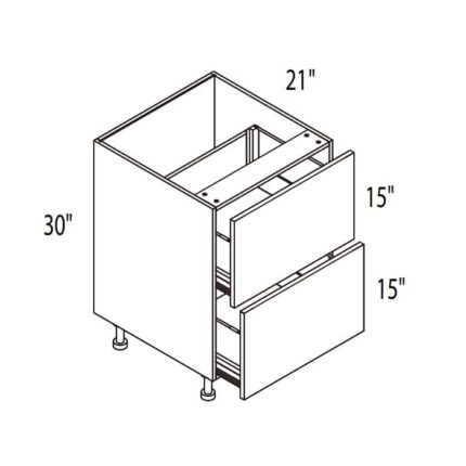 Yellow Oak Frameless Cabinets Vanity Drawer Packs - YO-VDB24-2