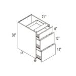 Yellow Oak Frameless Cabinets Vanity Drawer Packs - YO-VDB24-3