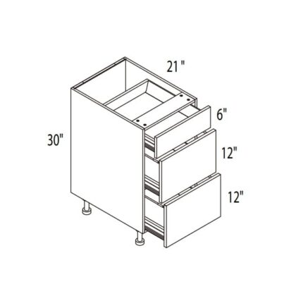 Yellow Oak Frameless Cabinets Vanity Drawer Packs - YO-VDB24-3