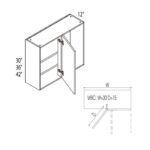 Yellow Oak Frameless Cabinets  Wall Blind Corner - YO-WBC3042