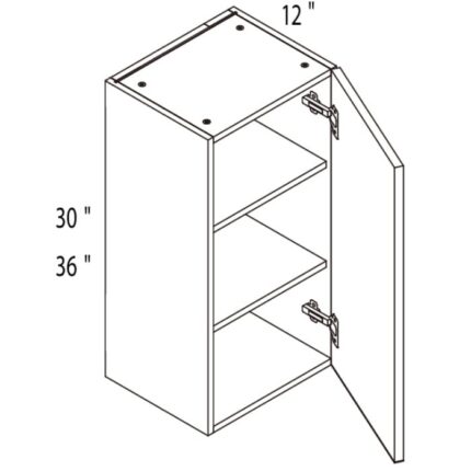 Yellow Oak Frameless Cabinets  Single Door Cabinets - YO-W2436