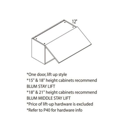 Yellow Oak Frameless Cabinets  Wall Single Lift Cabinet - YO-WSL3621