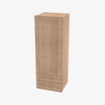 AH-W2D1854 Single Door Cabinets 18 Inch Wall Cabinet With 2 Built-In Drawers | Homestead OAK Shaker - Image 3