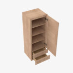 AH-W2D1860 Single Door Cabinets 18 Inch Wall Cabinet With 2 Built-In Drawers | Homestead OAK Shaker - Image 2