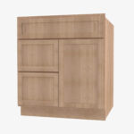 PH-S3021DL-34-1/2 Single Door Cabinets 30 Inch Combo Vanity with Left Drawer | Petit OAK